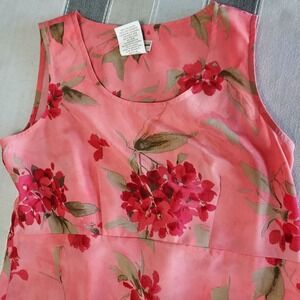 Vtg Expression Pink Floral Maxi Dress‎ Sleeveless Cottagecore Summer Size 10